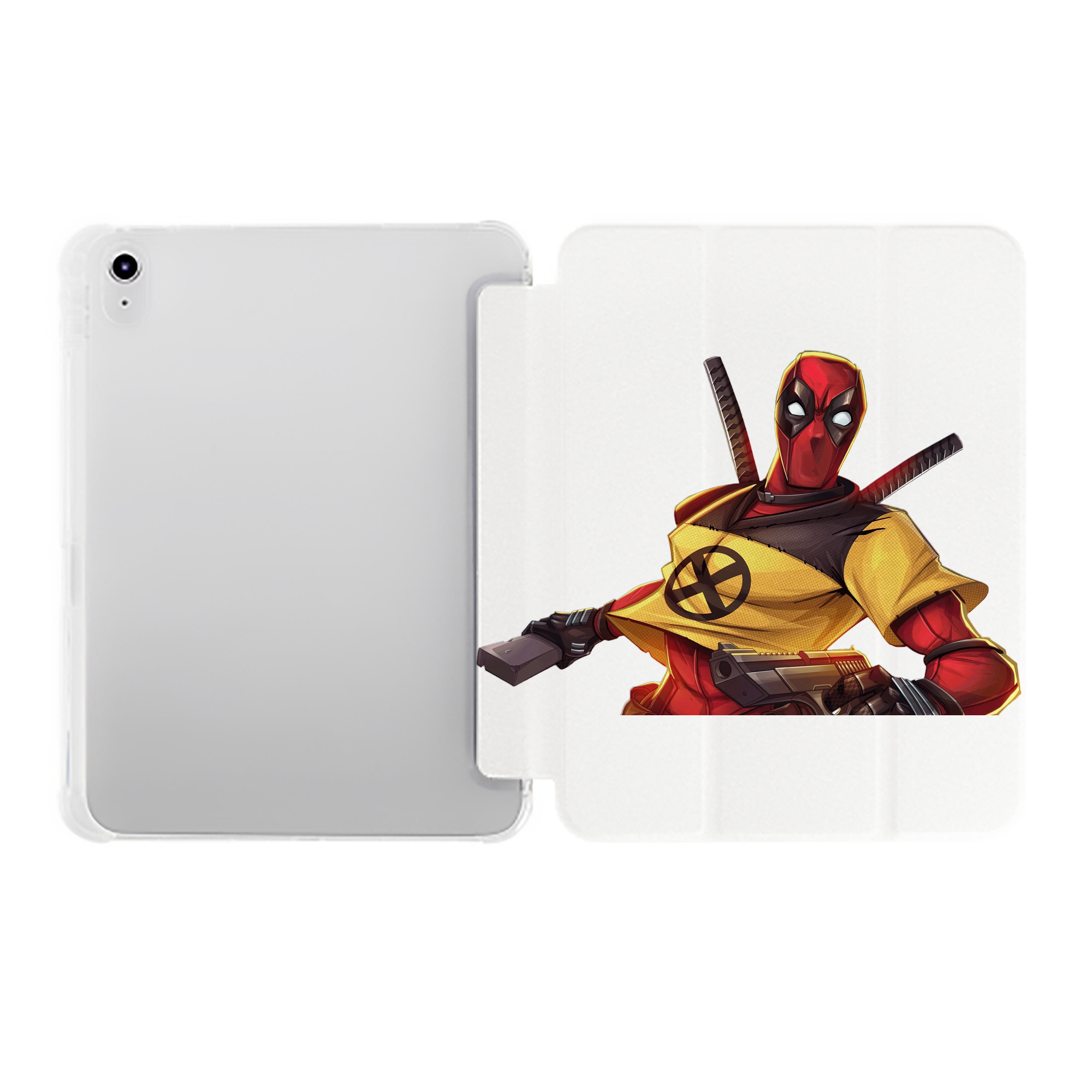 （画像用） Deadpool デッドプール IPad ケース ペン収納付き 三つ折りスタンド PUレザー×シリコン 対応機種9.5/10.5/10.9インチ